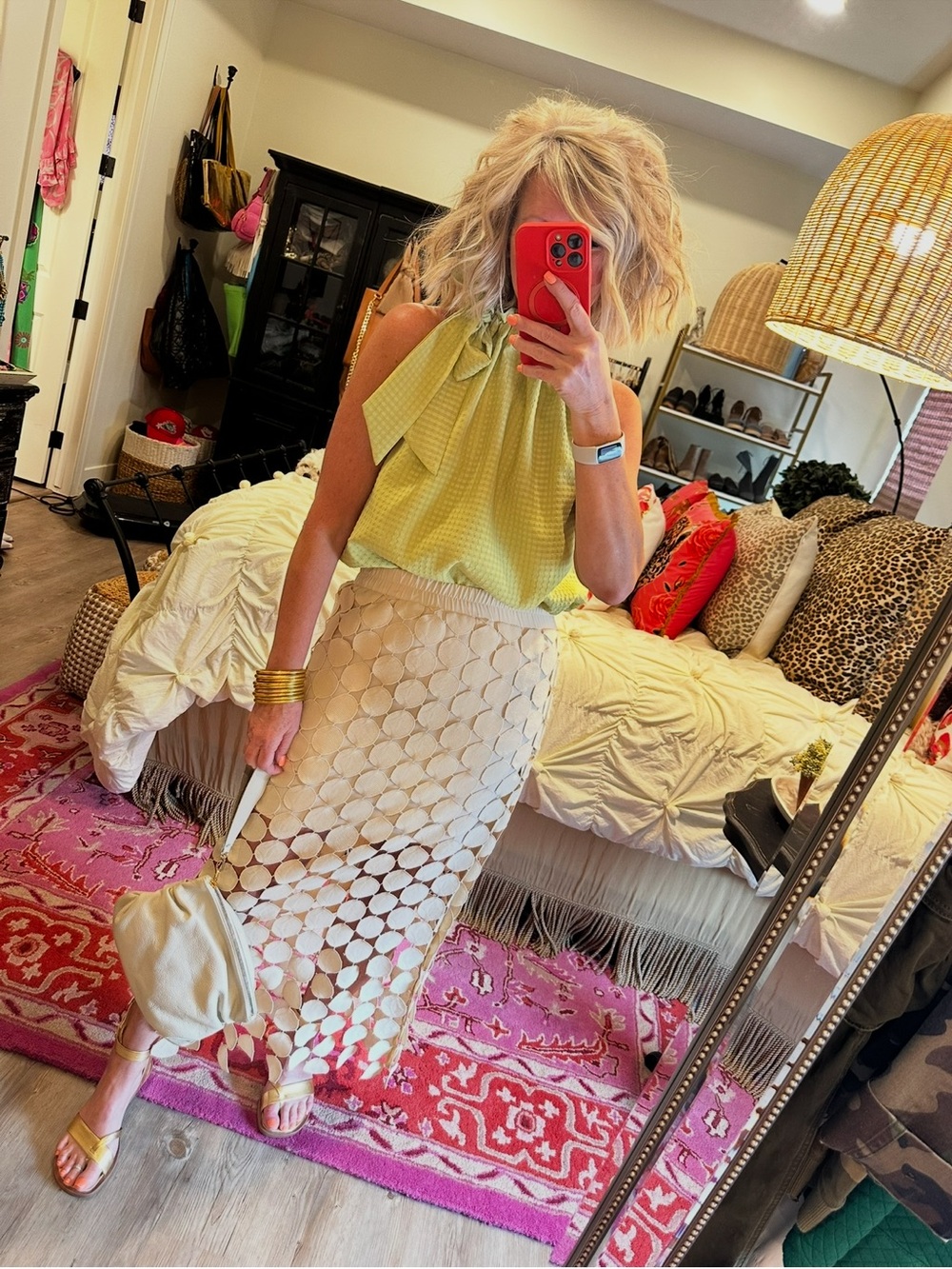 glam Chartreuse Bow Top